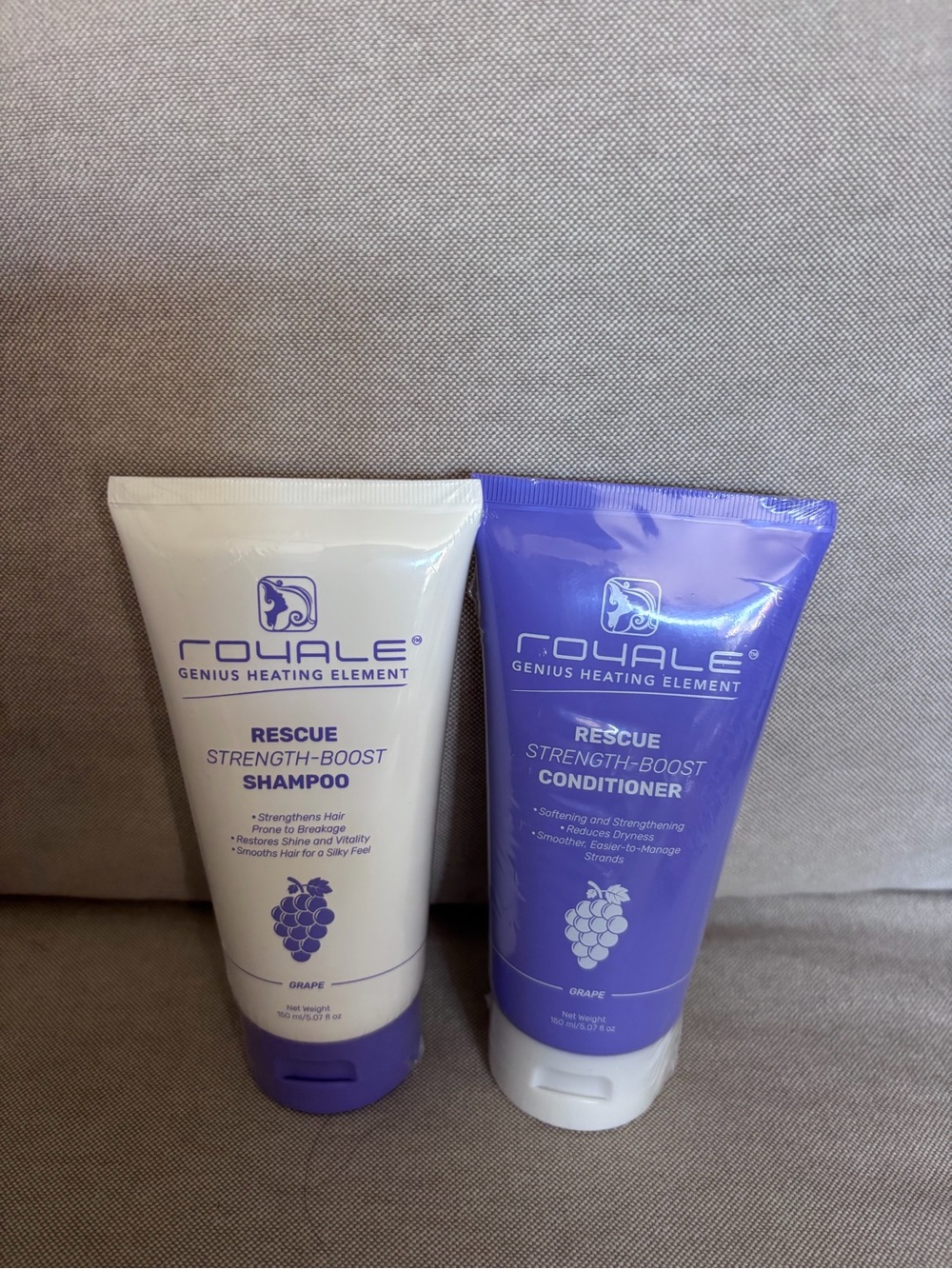 Royale Rescue Strength-Boost Shampoo & Conditioner Set, Grape Scent 150 mL